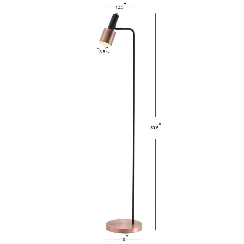 Brady 59.50" Metal LED Task Floor Lamp, Copper/Black by JONATHAN Y