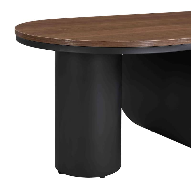 Elegant Contemporary Oval Cocktail Table with Hidden Storage, 47.24" Faux Marble Surface and Glamorous Gold-Tone Metal Base .