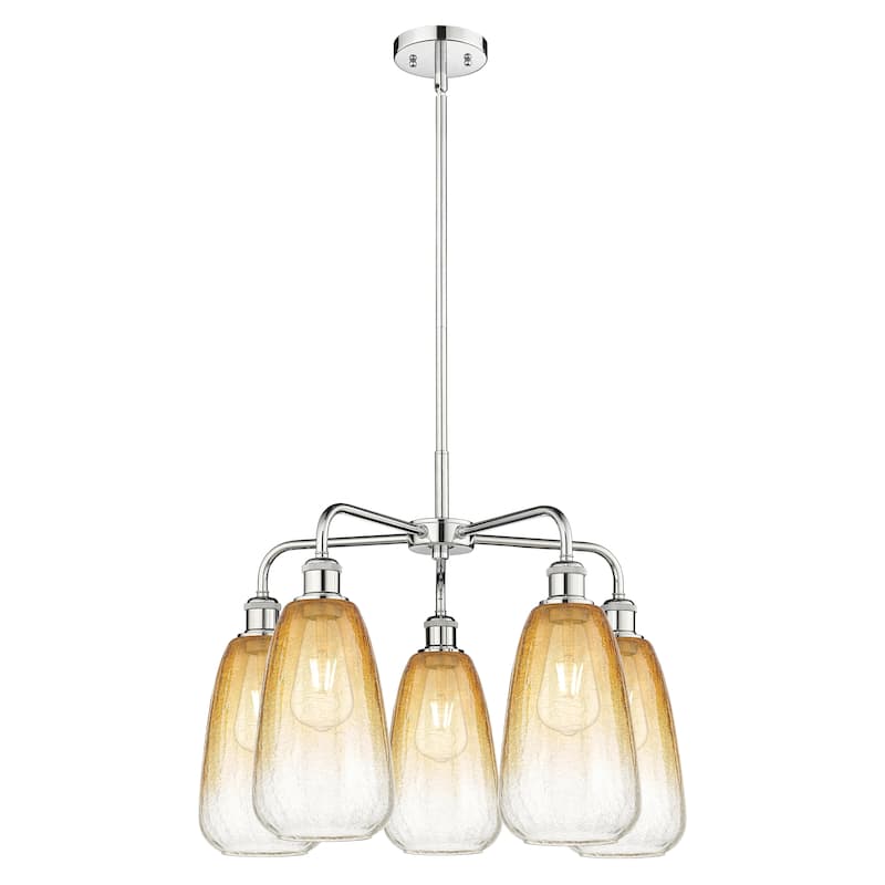 Innovations Lighting Endless Possibilities Ballston - Brookhaven Almond - 5 Light 25" Stem Hung Chandelier - Polished Chrome/Amber