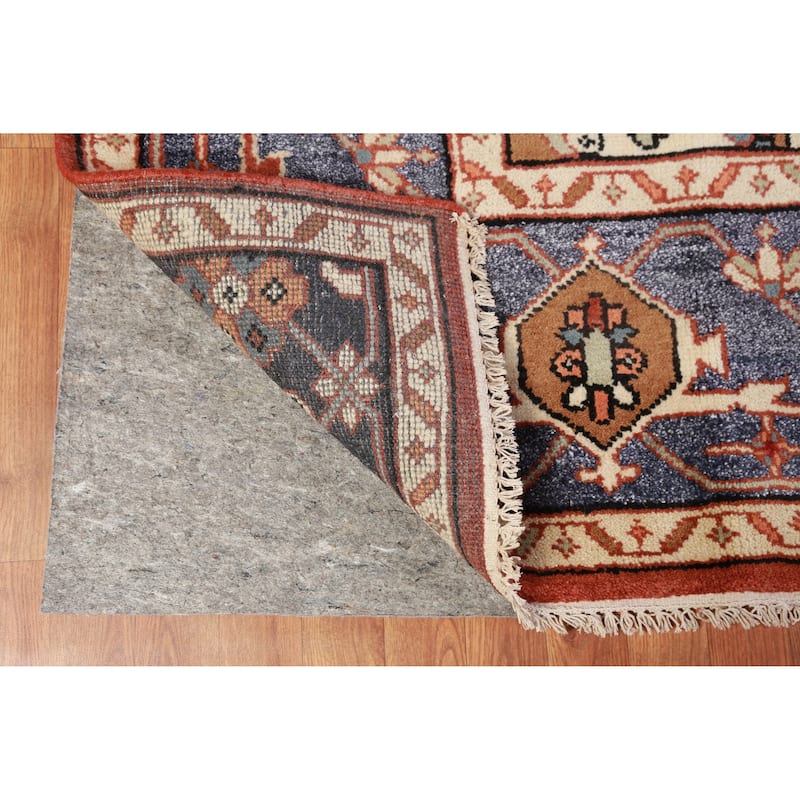 Orange Medallion Heriz Serapi Oriental Large Rug Handmade Wool Carpet - 9'11" x 13'9"