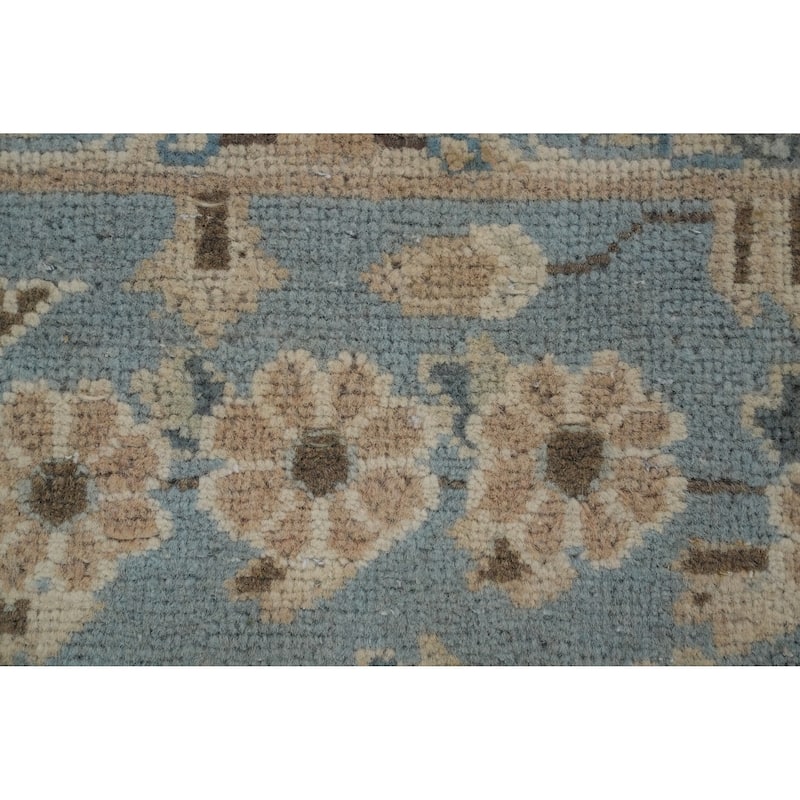 Hand Knotted Oriental 100% Wool Carpet Traditional Floral Brown Kerman Area Rug - 13' 0'' X 9' 8''