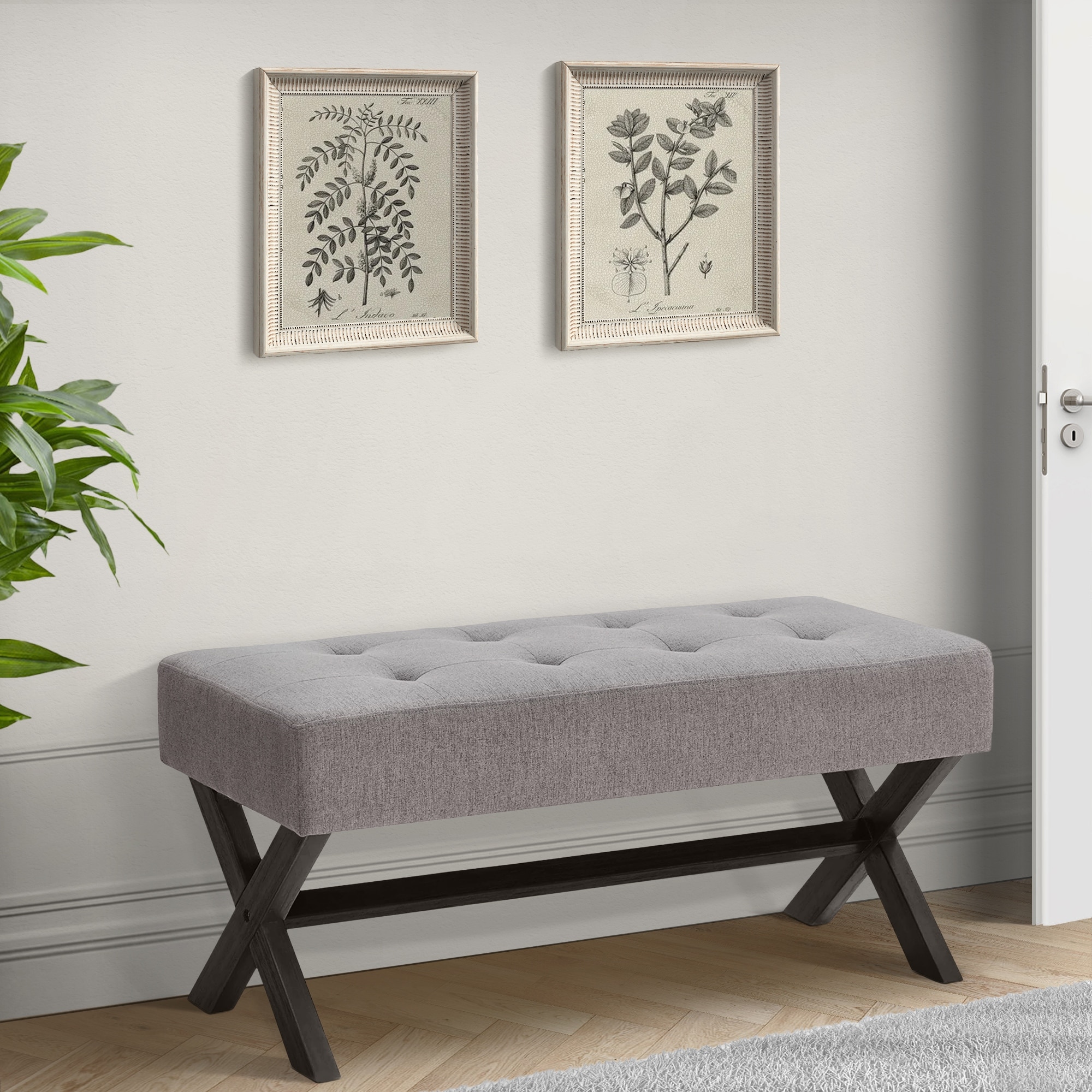 Upholstered foyer bench sale