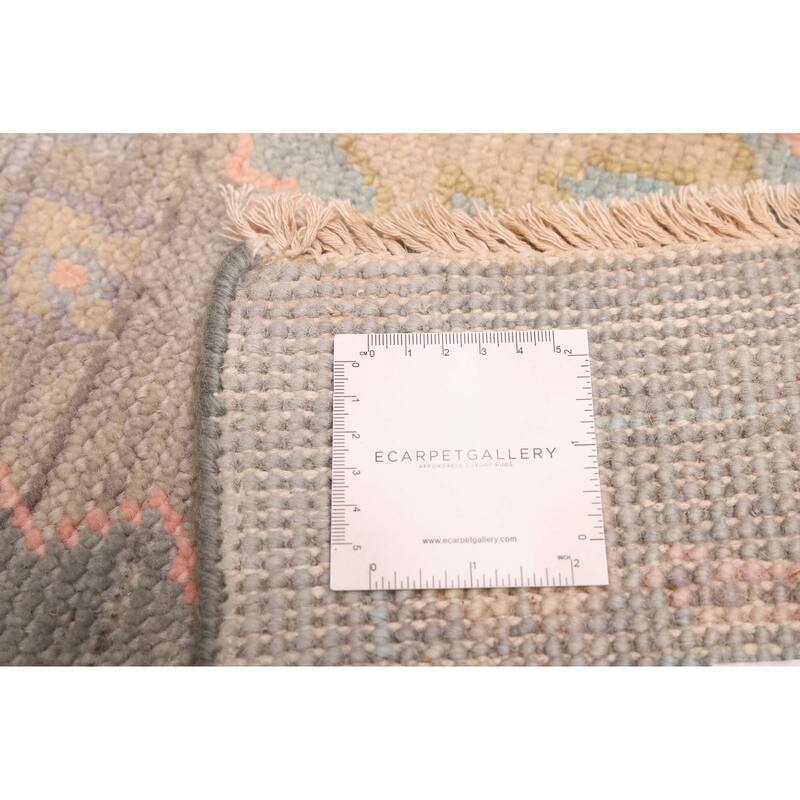 ECARPETGALLERY Hand-knotted Modern Oushak Sage Wool Rug - 7'10 x 10'0