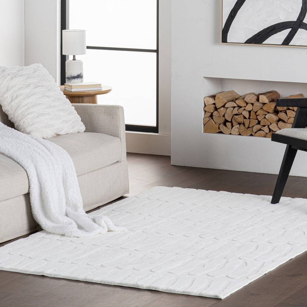 Nuloom Tavina Solid Cloud Washable Area Rug