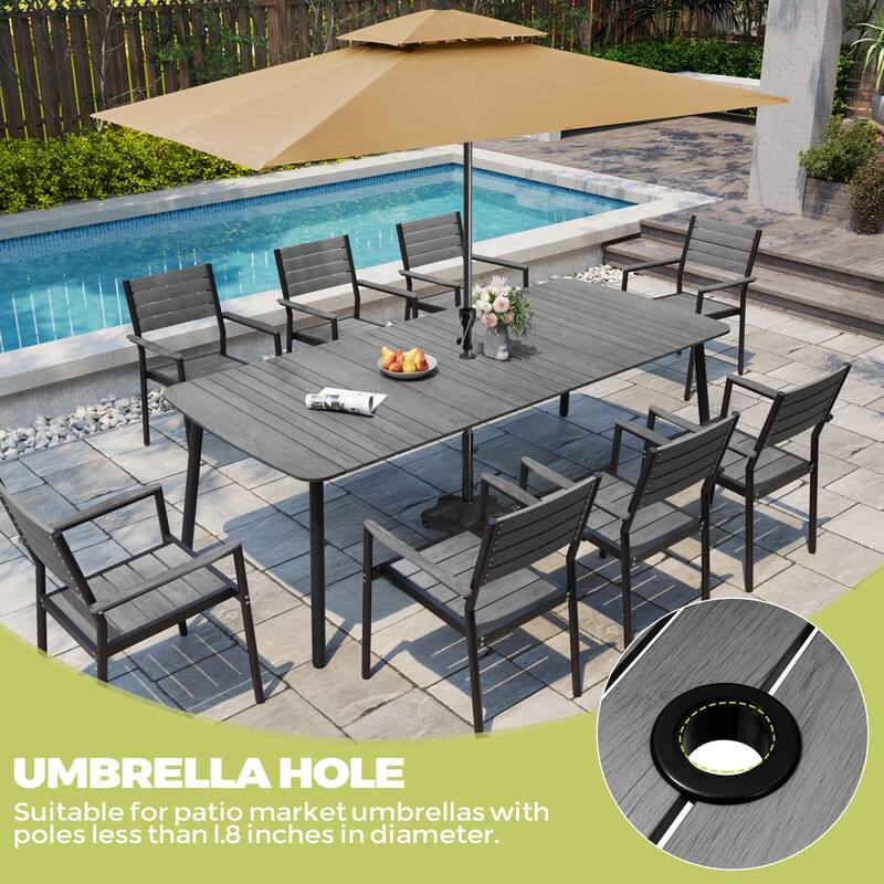Pellebant Patio Dining Table Rectangular Aluminum Outdoor Table
