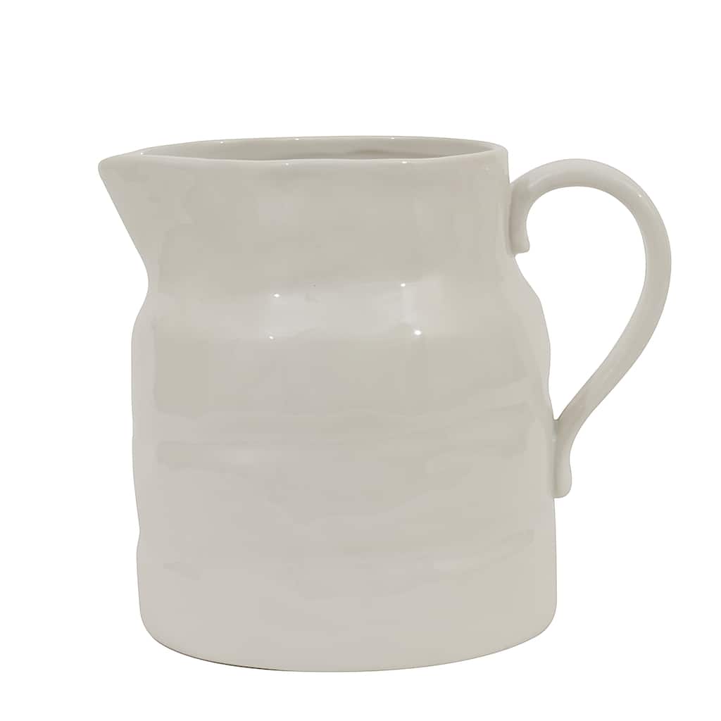 White Vintage Stoneware Pitcher Reproduction
