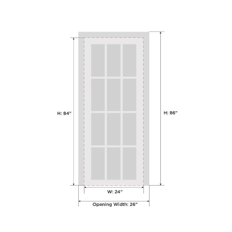 SartoDoors Veregio 7412 | Interior French Doors French Door | Solid Wood w/ Glass | Slab Only | 18x80, Antracite