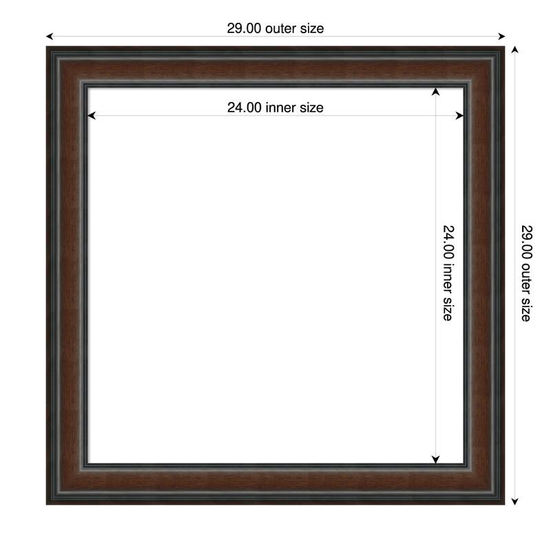 Amanti Art Cyprus Walnut Framed Dry Erase Magnetic Board - 29 x 29 in