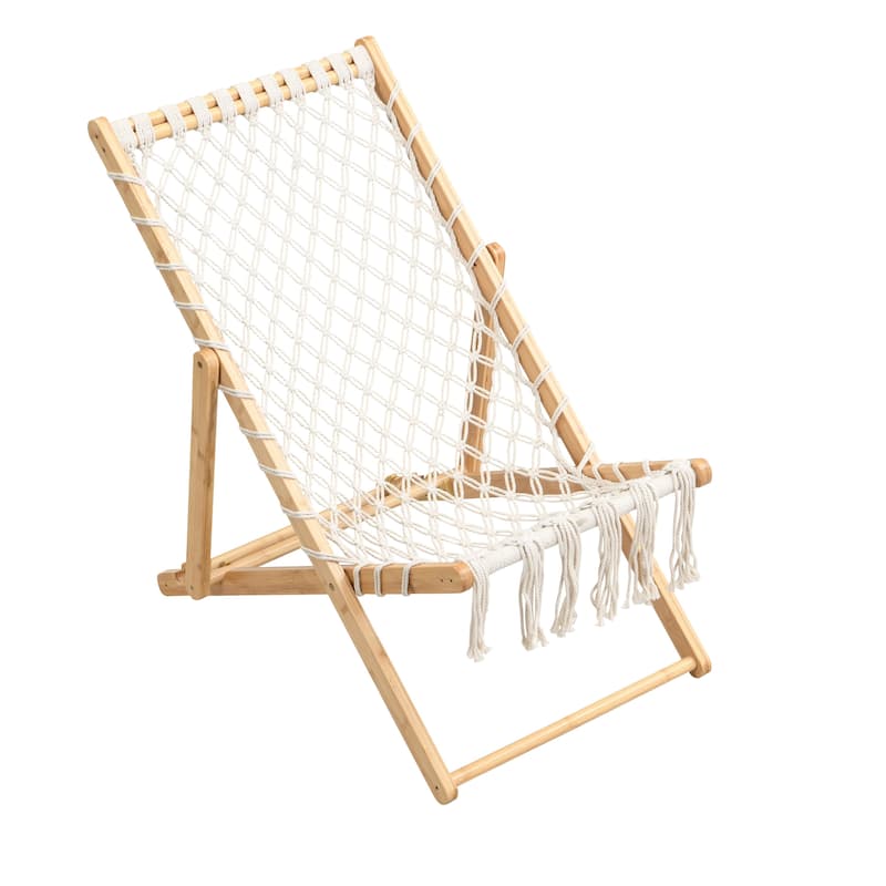 2 Piece Outdoor Patio Chairs Set w/ Handwoven Polyester Seats, 3-Position Reclining Back for Beach, Garden & Pool