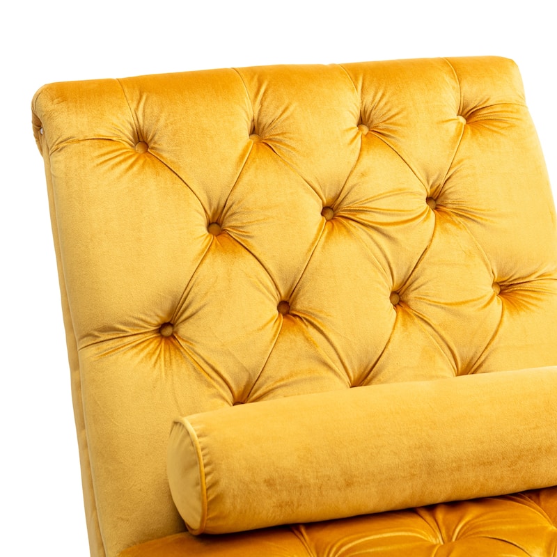 Velvet Tufted Chaise Lounge Accent Living Room Chair