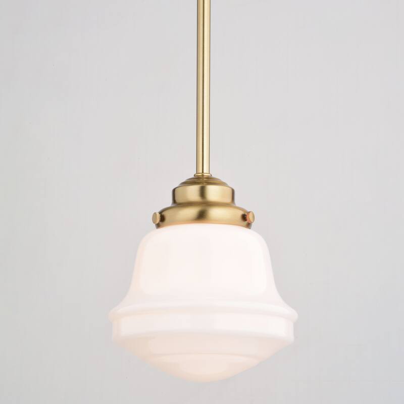 Huntley Farmhouse Schoolhouse Mini Pendant Ceiling Light White Glass