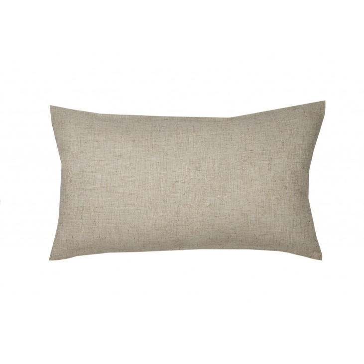 12" X 20" Beige and Green Thanksgiving Pumpkin Linen Blend Zippered Pillow With Embroidery