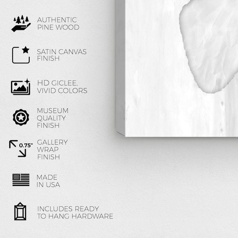 Wynwood Studio Canvas Fashion and Glam Butterfly and White Feathers White and Gray Modern & Contemporary Wall Art Canvas Print