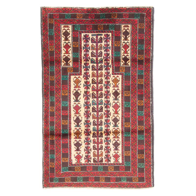 ECARPETGALLERY Hand-knotted Teimani Light Brown Wool Rug - 2'10 x 4'8