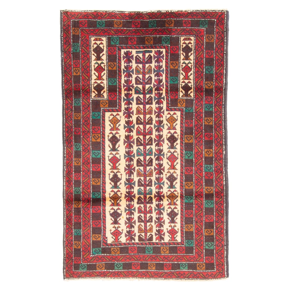 ECARPETGALLERY Hand-knotted Teimani Light Brown Wool Rug - 2'10 x 4'8