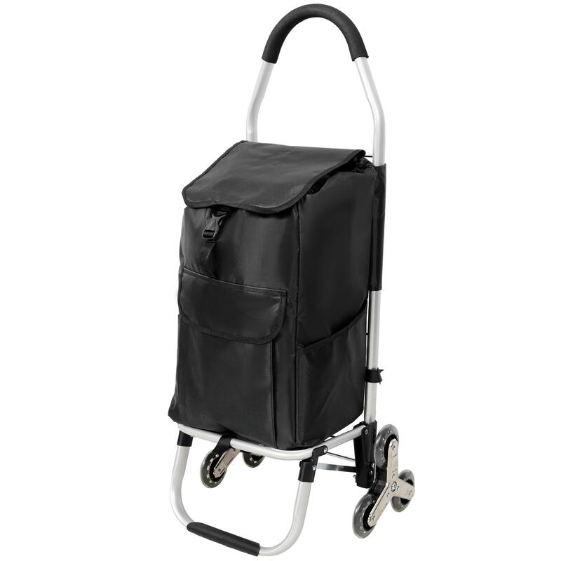 Anmytek Foldable Shopping Cart Grocery Hauler Portable Utility Trolley Lightweight Storage Bag - Black