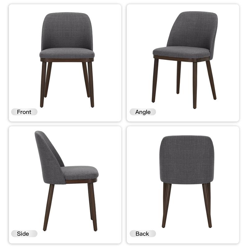 Set of 2 Upholstered Wood Dining Chairs for Dining Room, Restaurant