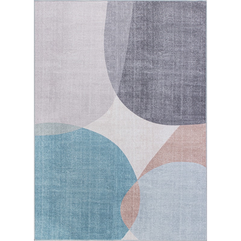 Contemporary Geometric Machine Washable Area Rug