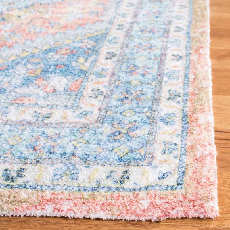 SAFAVIEH Handmade Saffron Stormy Modern & Contemporary Oriental Blue/Rust Cotton