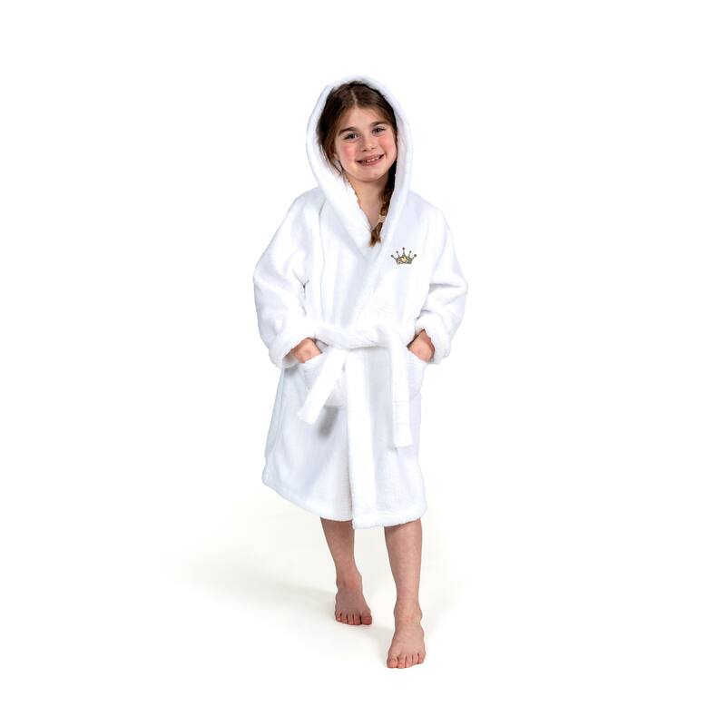 Sweet Kids 100% Polyester SUPER PLUSH Double Brushed Hooded Bathrobe - CHEETAH CROWN