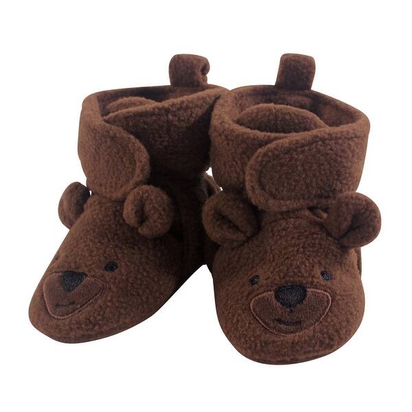 slide 1 of 1, Hudson Baby Infant Girl Cozy Fleece Booties, Brown Bear Brown Bear - 0-6 Months