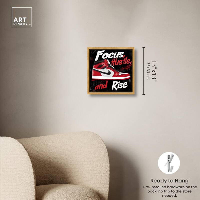 Hustle and Rise Sneaker Red Canvas by Art Remedy