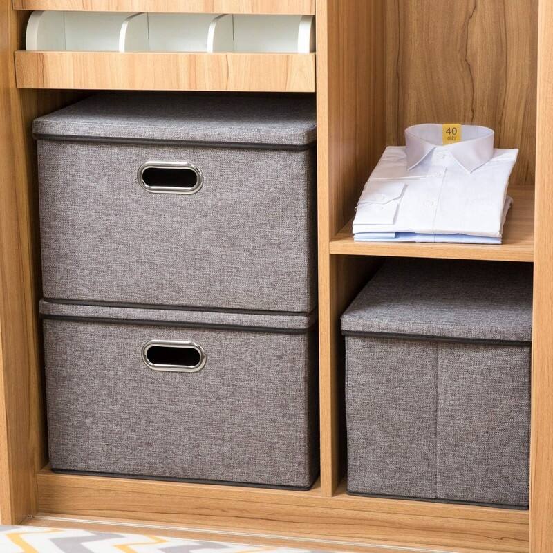 Large Foldable Storage Bins with Lids 7Pack Bed Bath & Beyond 39310935