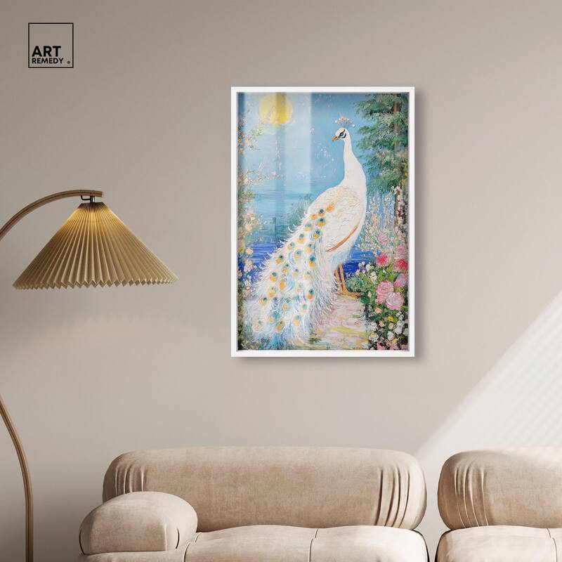 Peacock in Paradise Shadowbox by Art Remedy