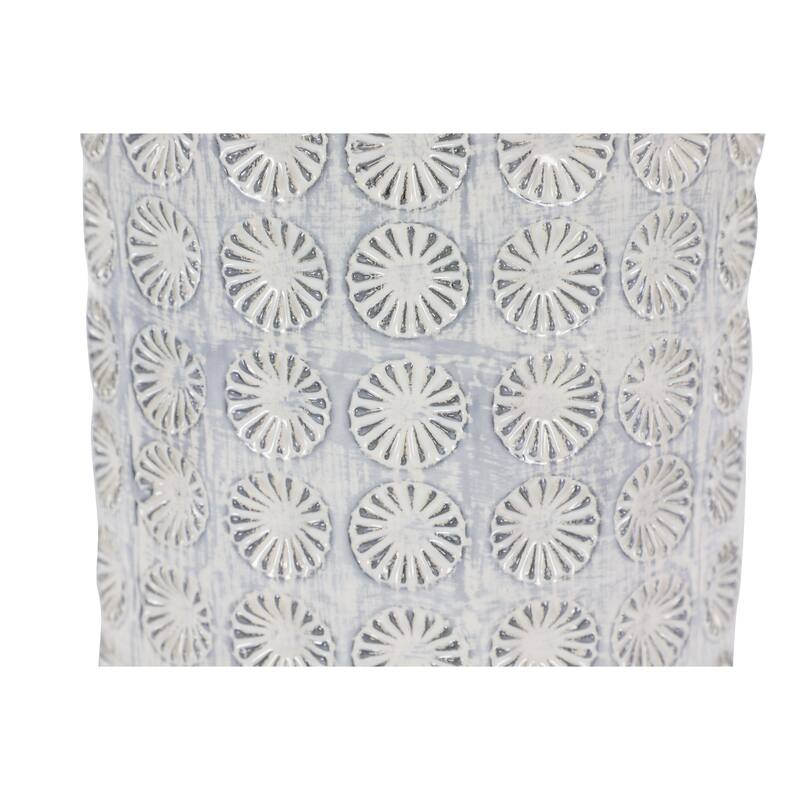 CosmoLiving by Cosmopolitan White Porcelain Ceramic Floral Decorative Vase