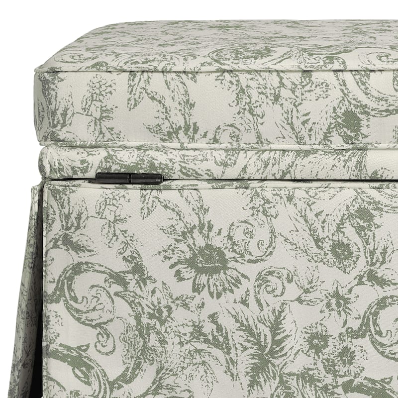 2 Set Rectangle Chenille Upholstered Storage Ottoman