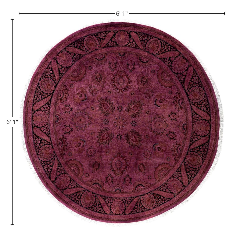 Overdyed One-of-a-Kind Hand-Knotted Area Rug - Pink - 6' 1" x 6' 1"