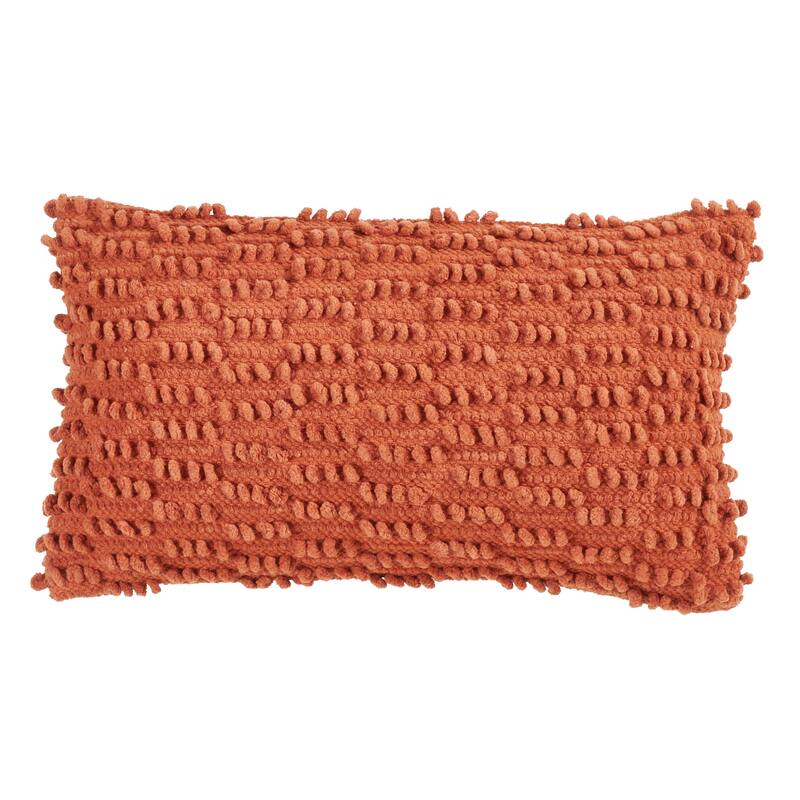 Nubby Design Down Filled Throw Pillow - Rust - 12"x20"