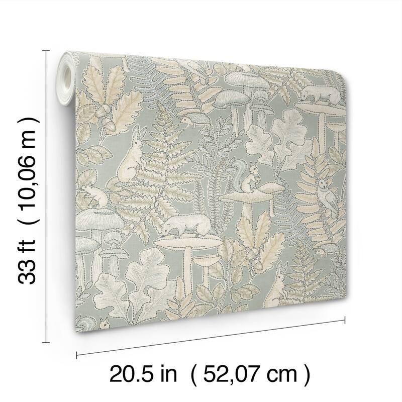 Chesapeake Holt Seafoam Woodland Wallpaper
