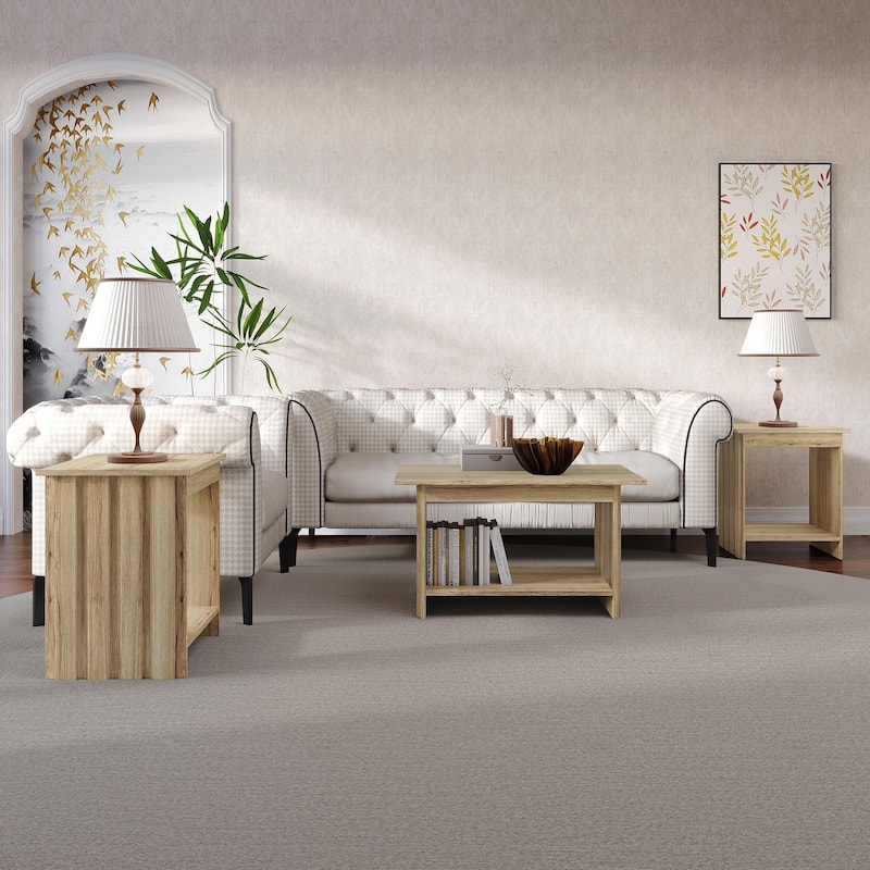 CraftPorch Luxury Wooden Coffee Table Set