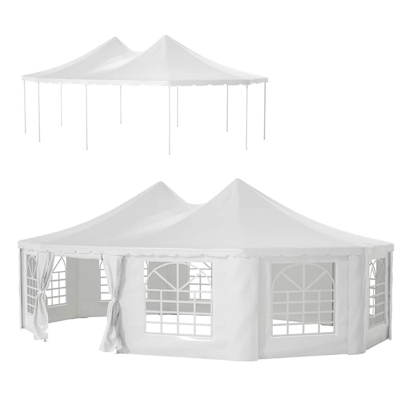 GDFStudio - Nashua Waterproof Event Protection Outdoor Gazebo Pavilion Shelter Tent