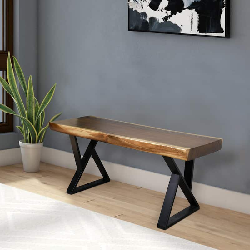 Natural Wood Rectangle Bench