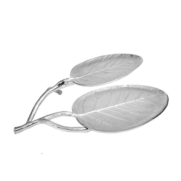 Alice Pazkus 14.5"L Silver Leaf Relish Dish