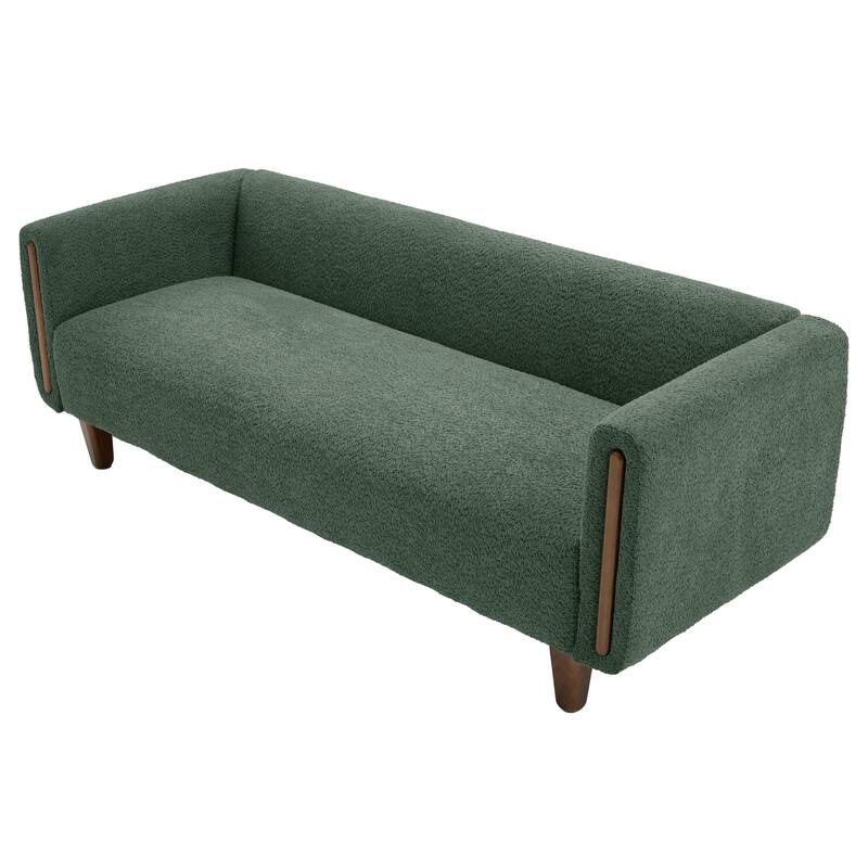 Christopher Knight Home - Soft Upholstered 78.7" 3-Seater Sofa with Rubberwood Legs - Green