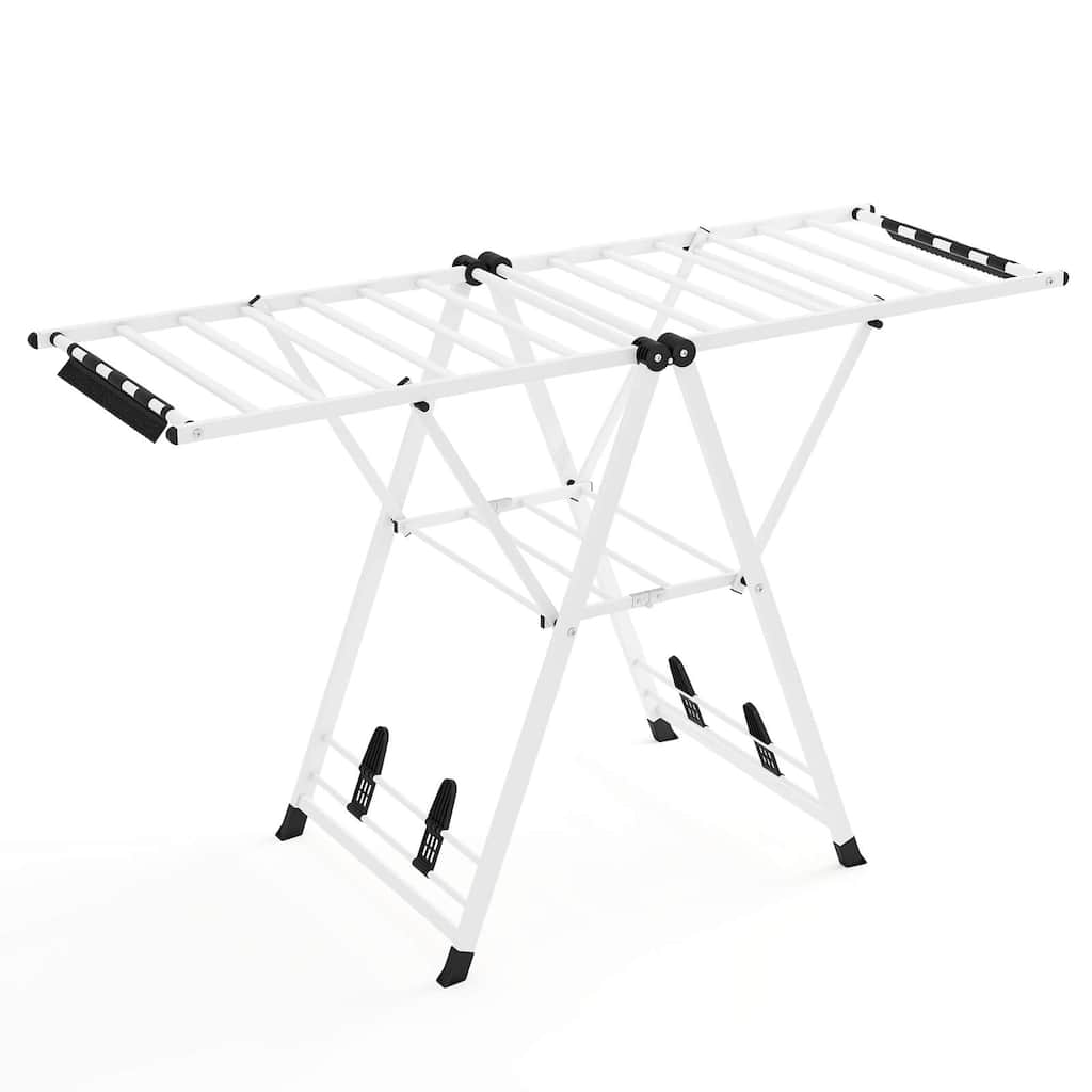 Costway Foldable Metal Laundry Drying Rack with Height Adjustable - See Details