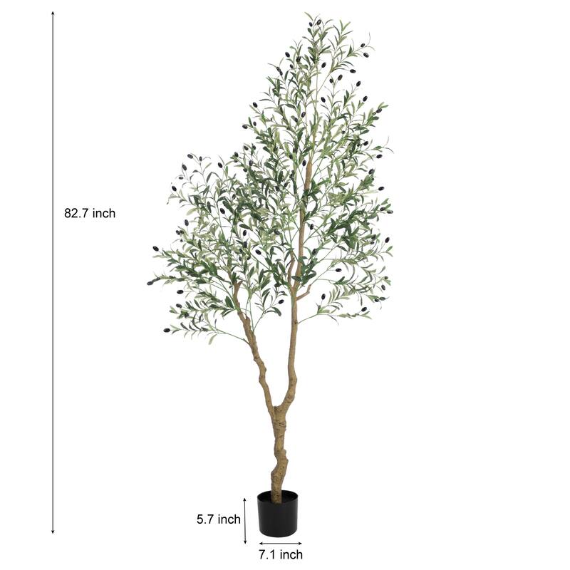 Artificial Olive Tree Indoor, 7FT Tall Fake Plants for Office Decor