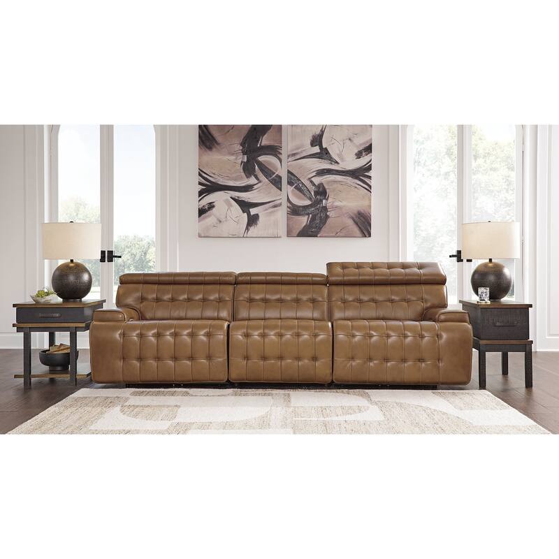 Signature Design by Ashley Temmpton Brown 3-Piece Power Reclining Sectional Sofa - 118"W x 44"D x 34"H