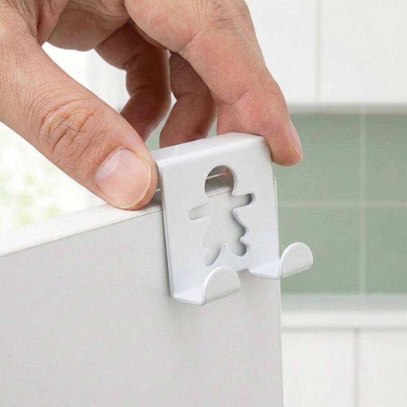 Double Hooks Over The Cabinet Door Set of 2 - 2"H x 2"W x 1 3/4"D