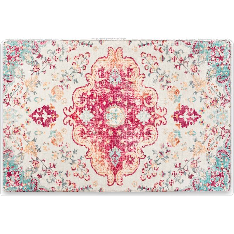 HomeRoots Medallion Traditional Rectangle Area Rug