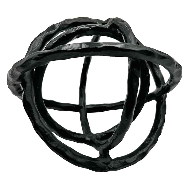 Decorative Handmade Aluminum 8 inch Abstract Round Sculpture - 8 x 6 x 6 in