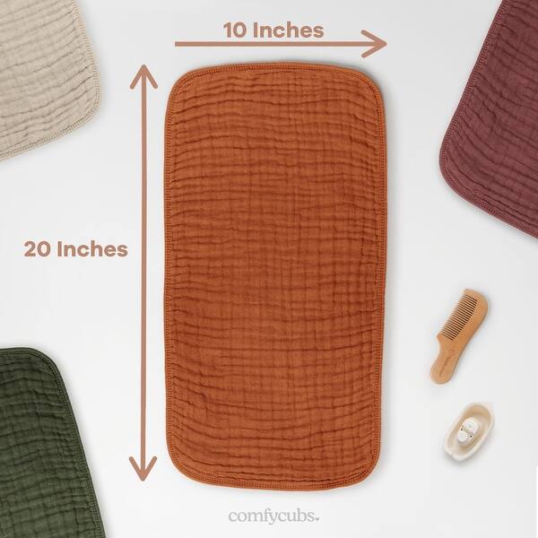 dimension image slide 1 of 21, Muslin Burp Cloths Large 100% Cotton by Comfy Cubs