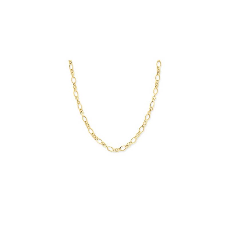 Curata 14k Yellow Gold 3mm Oval Link Chain Necklace, 18"