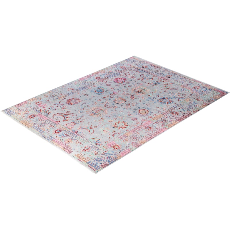 Ikat One-of-a-Kind Hand-Knotted Area Rug, Blue - 9' 1" x 12' 9"
