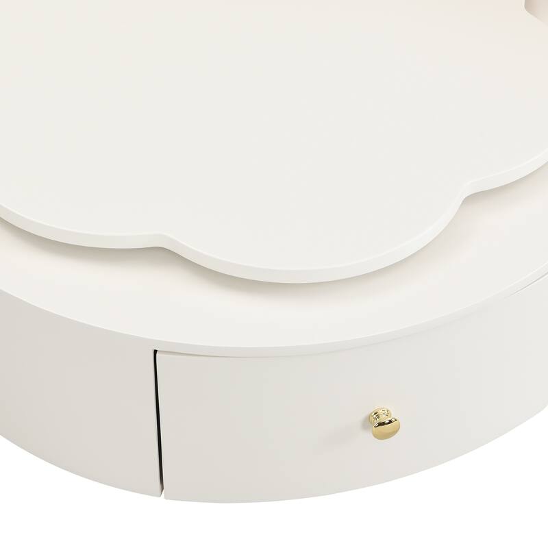 Round Coffee Table Set of 2 with 2 Drawers