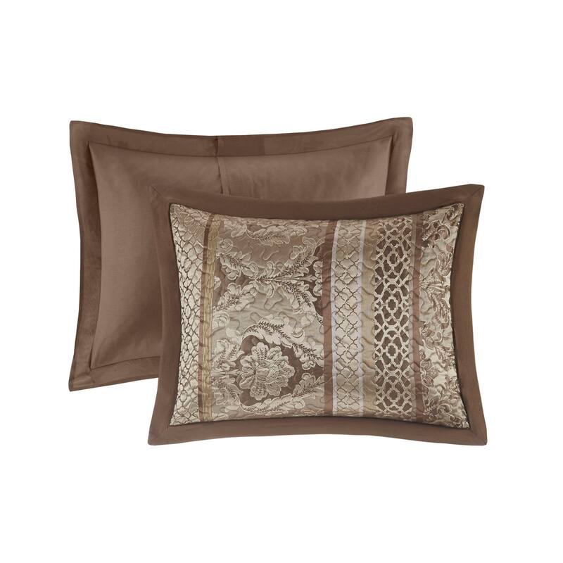Madison Park Venetian Oversized 5-Piece Jacquard Bedspread Quilt Set with Matching Shams and Embroidered Throw Pillows