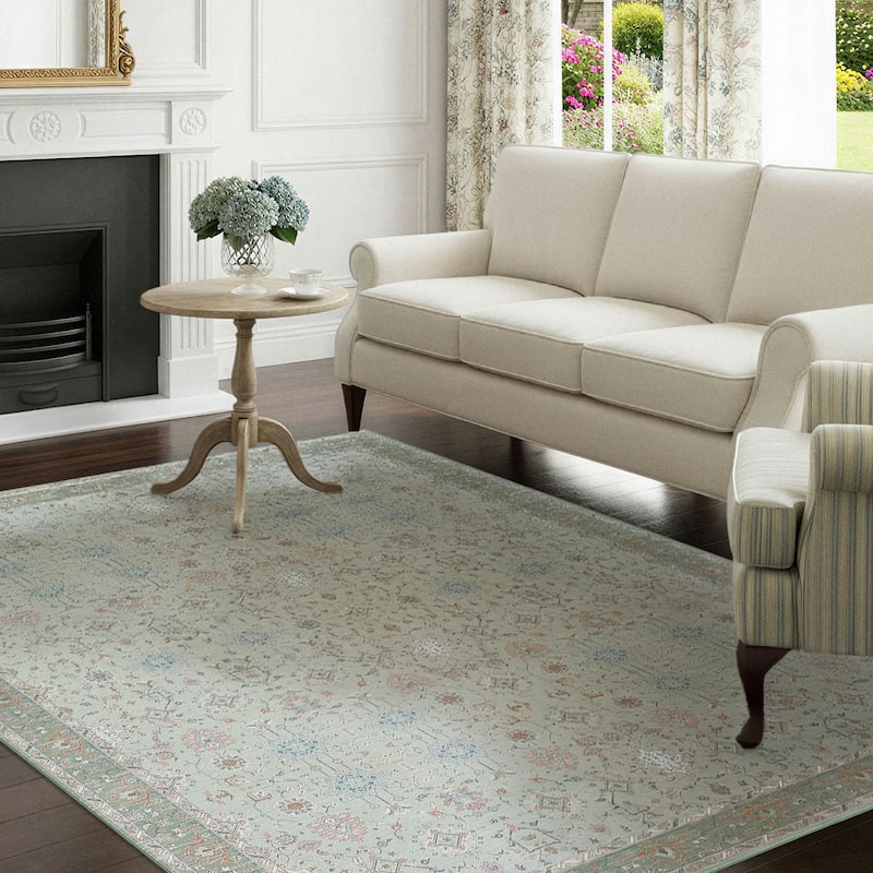 Laura Ashley Imagine Printed Chenille Washable Non-Slip Rugs - 8' x 10' - Sage